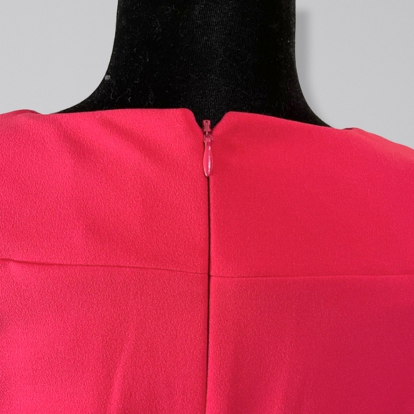 Vince Camuto Hot Pink Flutter Sleeve Midi Sheath Dress Small - Picture 4 of 6
